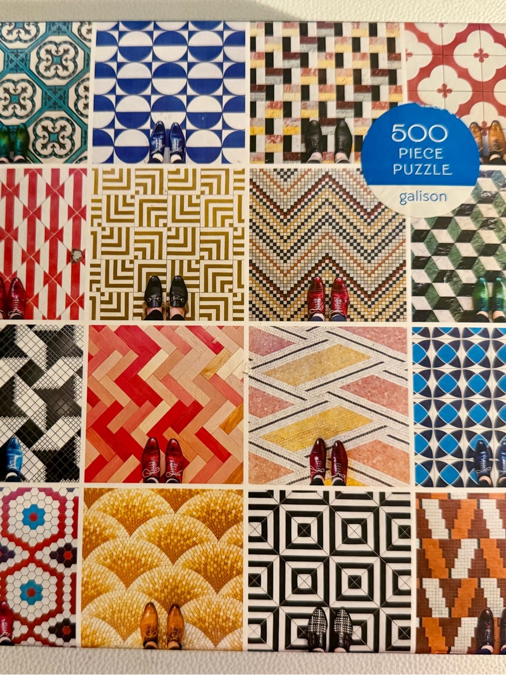 Galison Mosaic Floors 500 Piece Jigsaw Puzzle Complete Colorful Tile Art 20x20 - Picture 15 of 16